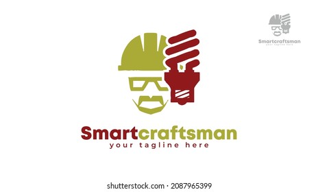 Diseño del logotipo de artesano inteligente. vector