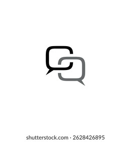 Smart and creative of CC letter with chat symbol. Simple and geometric talk logo. Sign or symbol of CC letter. Vector illustration design of bubble talk. Communication icon for app. Forum, dialog.