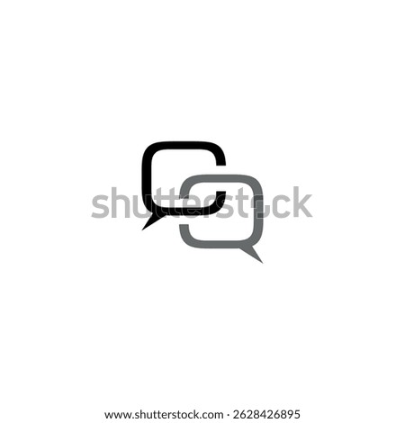 Smart and creative of CC letter with chat symbol. Simple and geometric talk logo. Sign or symbol of CC letter. Vector illustration design of bubble talk. Communication icon for app. Forum, dialog.