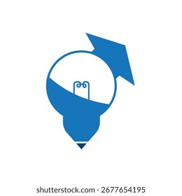 inteligente Creative ideia lápis logotipo elemento com lâmpada ícone símbolo de design para inspiração, estudo do estudante, educação