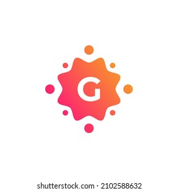 Smart and Creative Letter G Logo Design Template with Dots or Points. Geometric Dot Circle Science Medicine Sign. Universal Energy Tech Planet Star Atom Vector Icon Element
