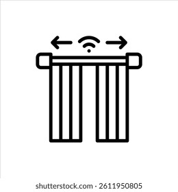 smart curtain outline icon. smart home black line illustration.