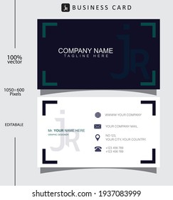 smart dark blue business card