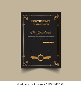 Smart dark Certificate of achievement template