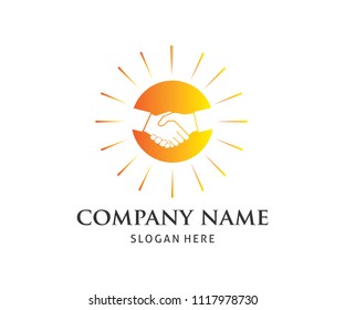 smart deal hand shake business vector icon logo design template