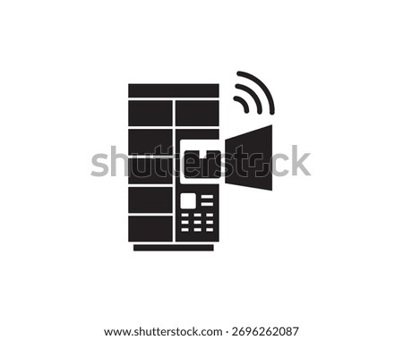 Smart delivery locker silhouette icon vector design illustration