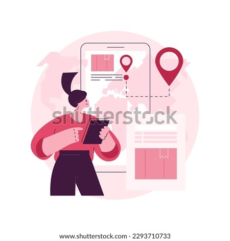 Smart delivery tracking abstract concept vector illustration. Track your orders, delivery status online, application software, package, international freight, express shipment abstract metaphor.