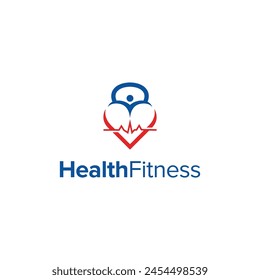 a smart design combination of heartbeat, people and kettlebell for the fitness industry