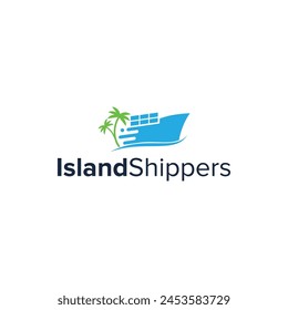 smart design combination of islands and ships for the shipping industry