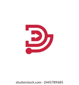 Smart design combination of letter d,stethoscope and arrow for health industry