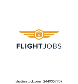 smart design combination of wings, tie, briefcase for aviation industry