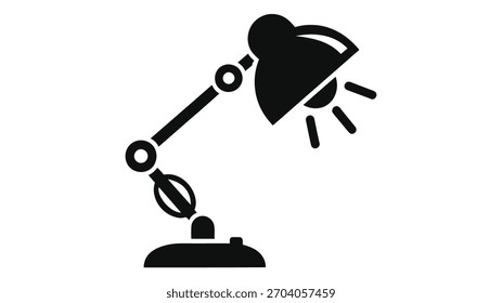 Ícone de lâmpada de mesa inteligente que representa iluminação ajustável e controle inteligente isolado no fundo branco iluminação moderna para o espaço de trabalho