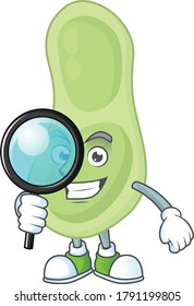 Smart Detective of staphylococcus pneumoniae cartoon character design concept. Vector illustration