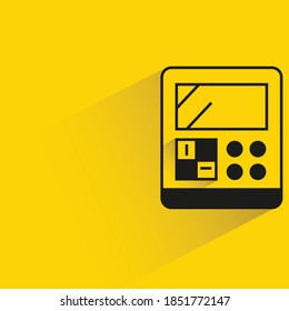 smart device controller with shadow yellow background