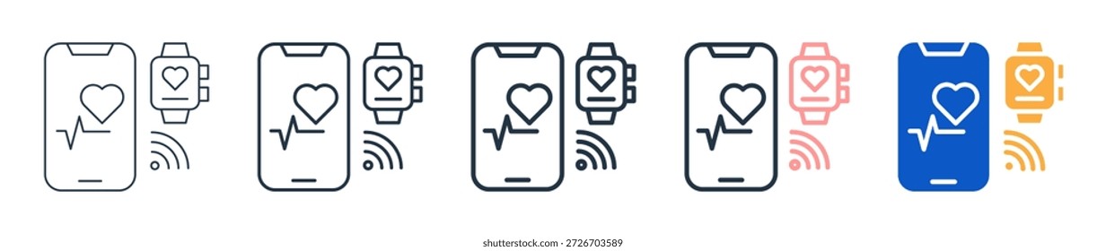 Smart Device diferentes iconos de estilo establecen la Ilustración vectorial.
