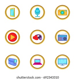 Smart device icons set. Cartoon set of 9 smart device vector icons for web isolated on white background