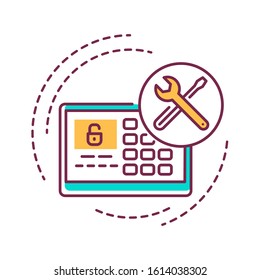 Farbsymbol für die Installation von intelligenten Geräten. Heimautomatisierung. Elektronische Installationen. Handyman-Dienste. Piktogramm für Webseiten, mobile App, Promo. UI UX GUI Design Element. Bearbeitbarer Strich.