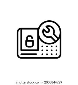 Smart device installation color line icon. Handyman service. Isolated vector element. Outline pictogram for web page, mobile app, promo