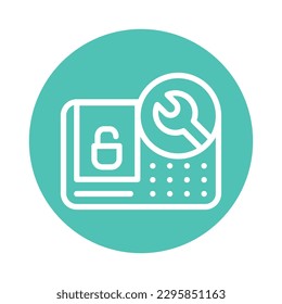 Icono de línea de color de instalación de Smart Device. Servicio de manos. Elemento vector aislado. Pictograma de esquema para página web, aplicación móvil, promoción