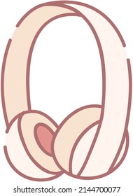 Smart device for music, sports, relaxation, speak and meditation. Cartoon style headhones. Computer gadget for listening songs and music. Headphones for connecting to player and put on head