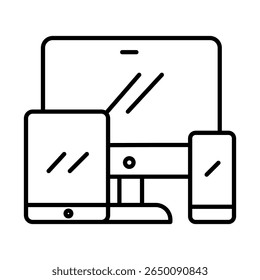 Icono de trazo editable de dispositivos inteligentes
