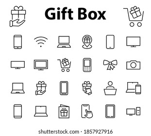 SMART devices and gadgets linear icons set, vector, contains icons computer, camera, laptop, phone, web devices, electronic appliances, and much more. Editable stroke