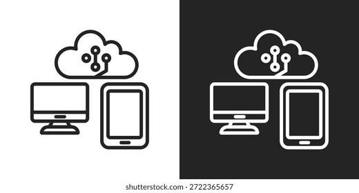 smart devices Icon In Black And White Line Style