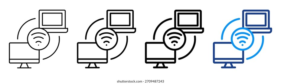 Conjunto de Colección de contorno diferente de ícono de dispositivos inteligentes