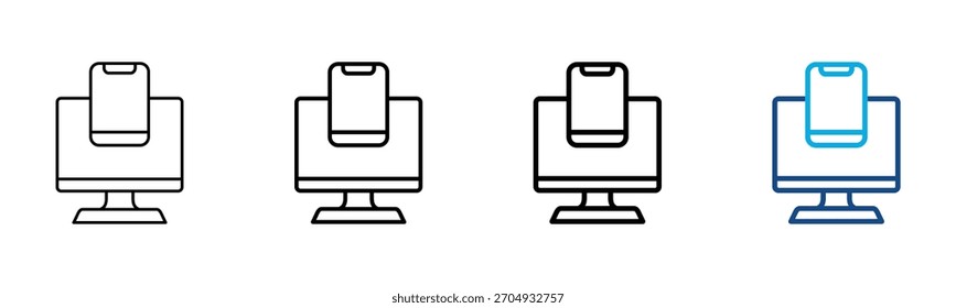 Icono de dispositivos inteligentes Conjunto de Colección de contorno de estilo diferente Ilustración vectorial
