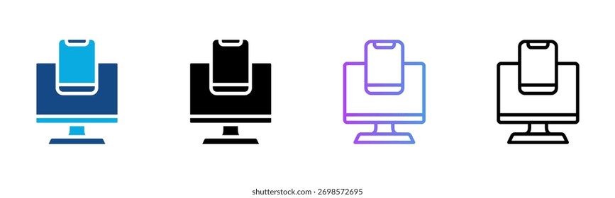 Icono de dispositivos inteligentes Ilustración vectorial de estilos múltiples

