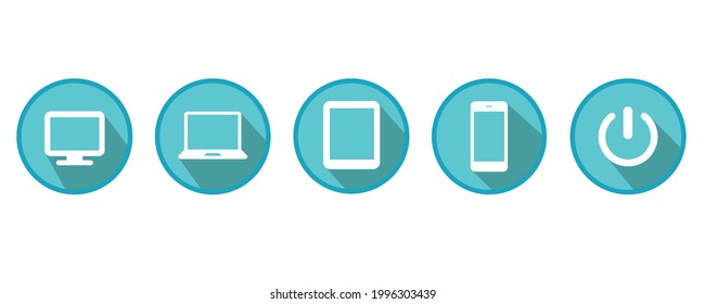 Smart devices icons set. Vector symbols isolated on white background.