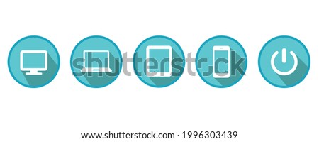 Smart devices icons set. Vector symbols isolated on white background.