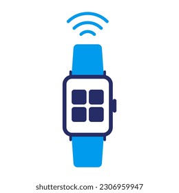 Dispositivos inteligentes e icono IoT: reloj inteligente con aplicaciones