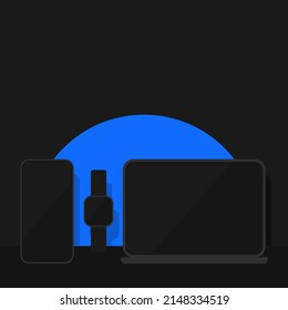 Smart devices on a dark background