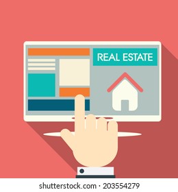 Smart devices and real estate responsive web design. Eps10 vector illustration.