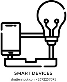 Ícone da Linha de Tecnologia de Dispositivos Inteligentes