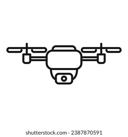 vector de contorno de icono de cámara digital inteligente. Control remoto. Vista aérea segura