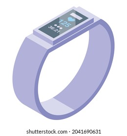 Smart Digital Device Icon Isometric Vector. Wearable Watch. Data Tracker