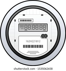 A smart / digital IoT household electricity / power meter with a 1-line LCD.