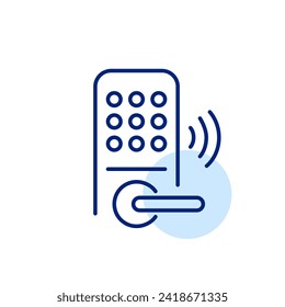 Bloqueo digital inteligente. Icono de trazo de píxeles perfecto, modificable