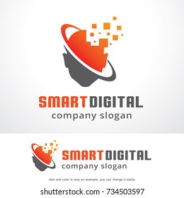 Smart Digital Logo Template Design Vector, Emblem, Design Concept, Creative Symbol, Icon