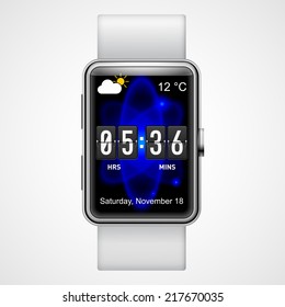 Smart  digital wrist watch  on the white background