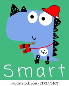SMART DINO STOCK VECTOR IMAGE ILLUSTRATION