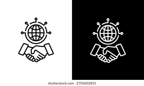 Diseño de conjunto de iconos blancos de diplomacia inteligente