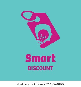 Smart with discount, logo design vector symbol icon illustration creative idea