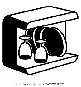 Smart Dishwasher icon represented by Automatic Dishwasher Black Filled style.