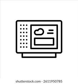smart display outline icon. internet of things black line illustration.