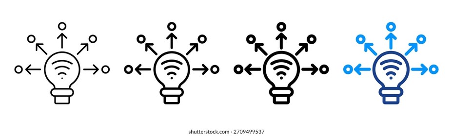 Smart Distribution Icon Different Outline Collection Set