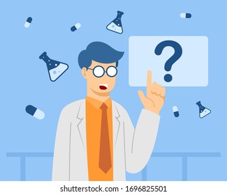 Intelligente Ärzte, die Wirkung zeigen. Cartoon-Vektorillustration-Illustration