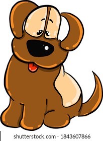 Perro inteligente, ilustración, vector sobre fondo blanco